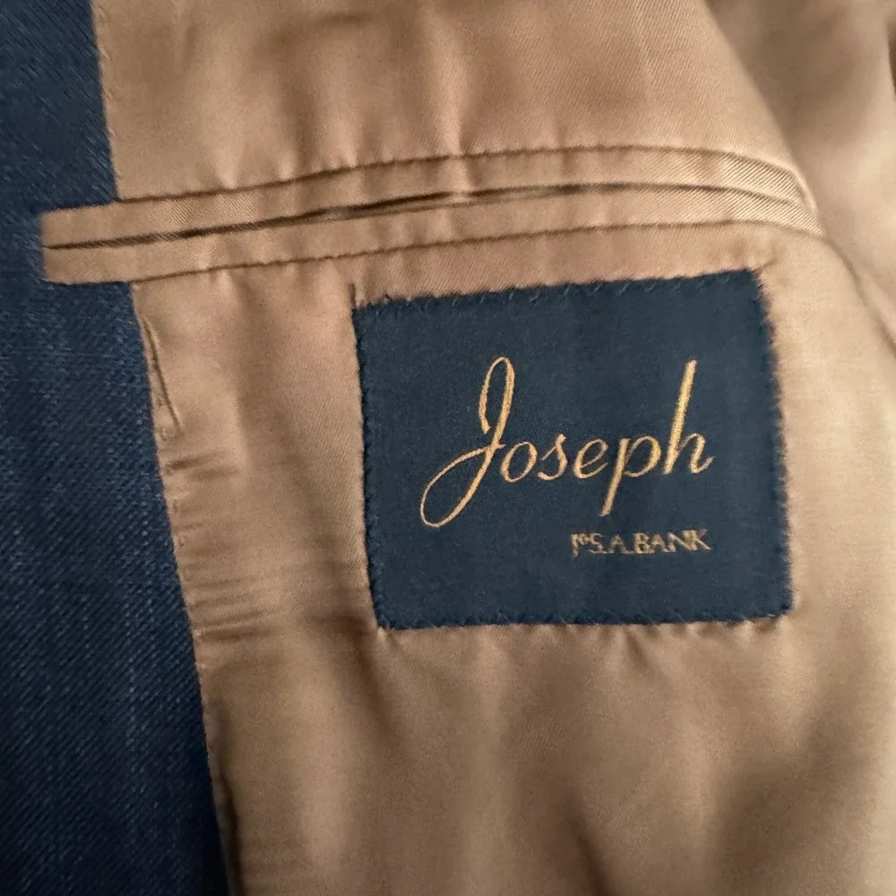 Jos. A. Bank Joseph Sport Coat Mens 52L Brown Charcoal‎ Plaid Silk Wool Blend